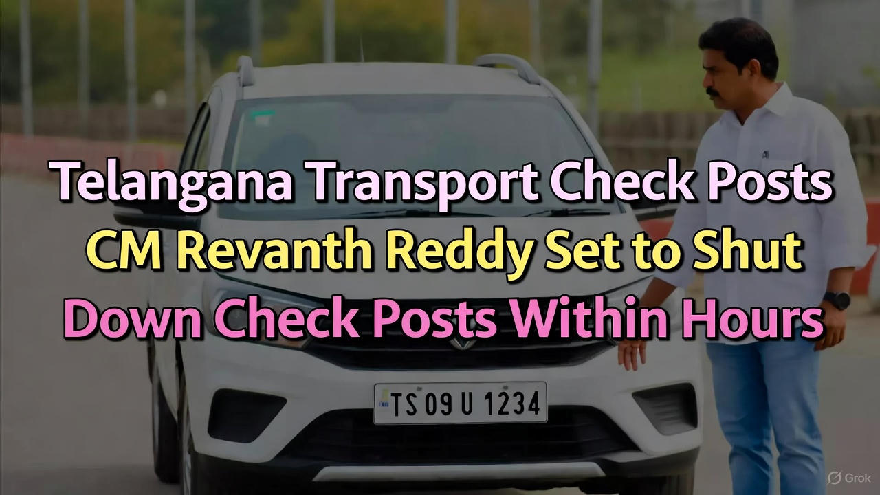 Telangana Transport Check Posts: CM Revanth Reddy Set to Shut Down Check Posts Within Hours