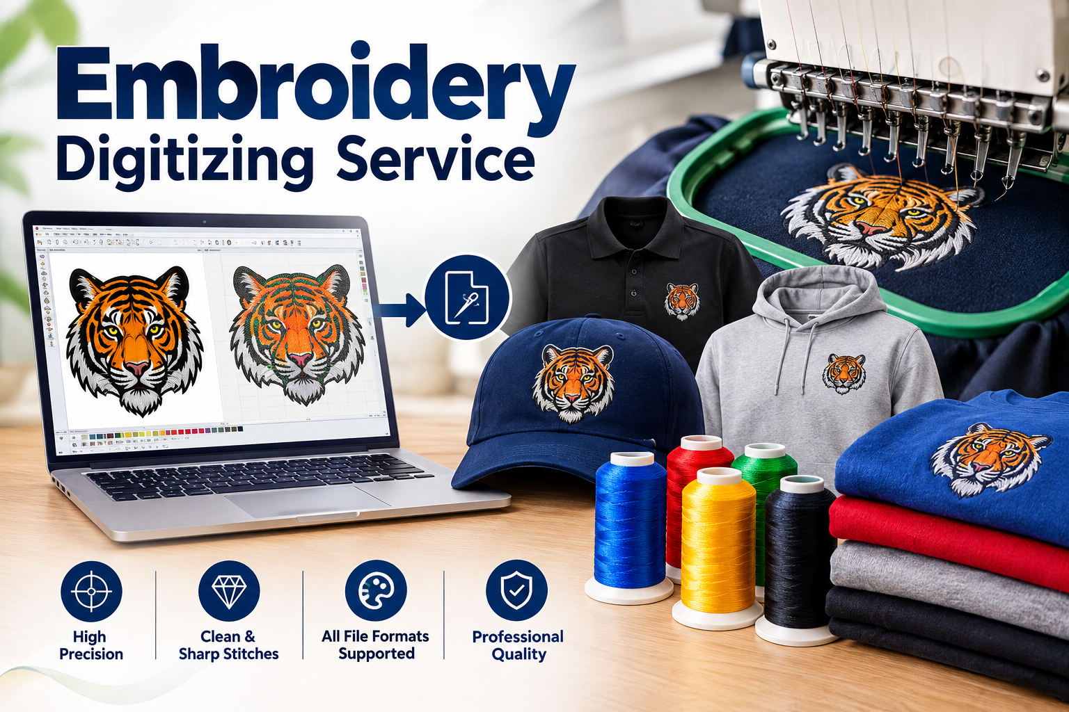 Embroidery Digitizing Service: Turning Artwork Into Professional Embroidery