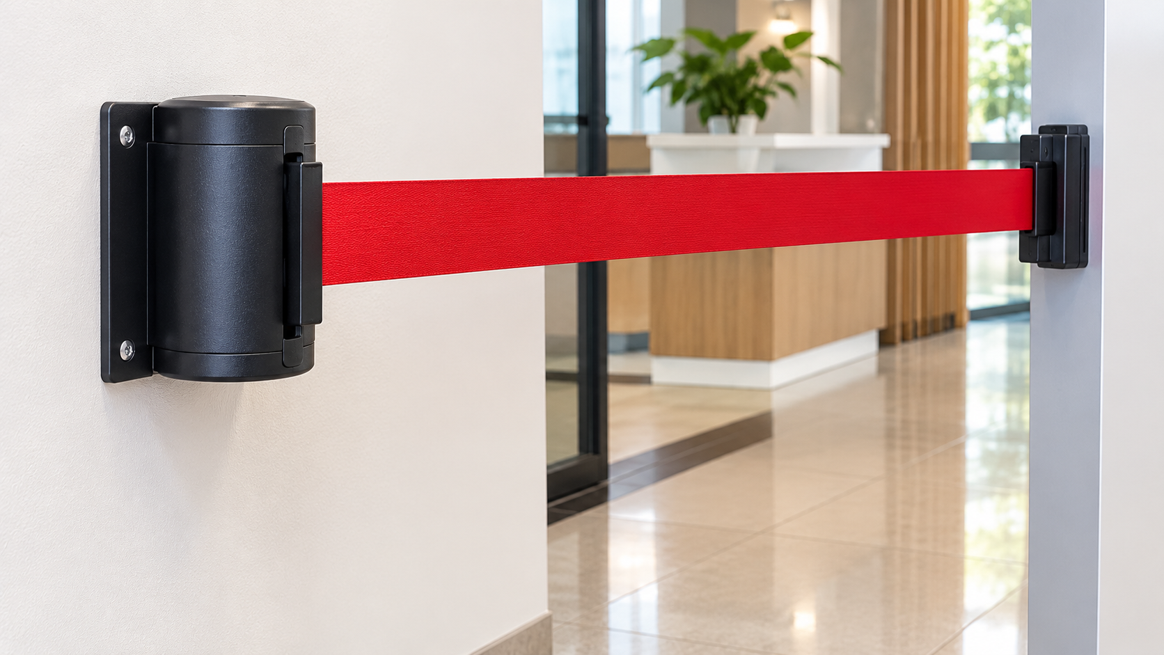 Retractable Barrier Wall Mounted for Flexible Crowd Management